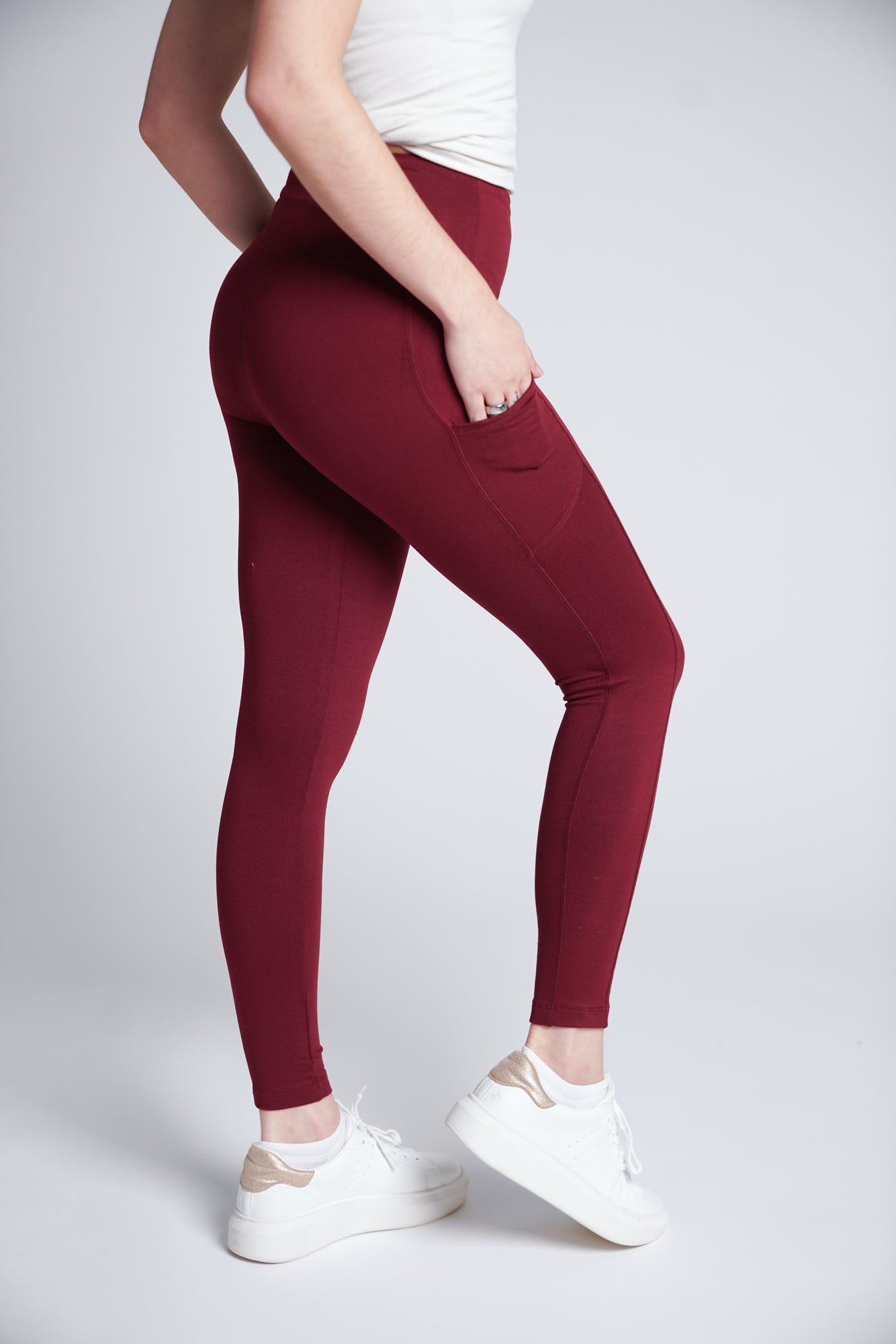 Dark hotsell maroon leggings