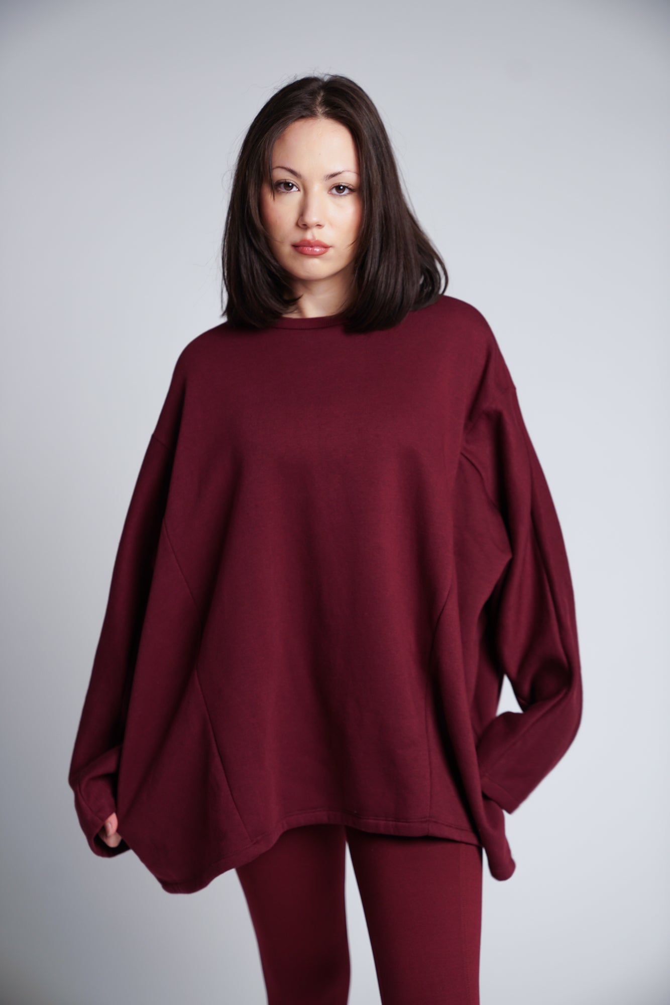 Feel Good Oversized Sweatshirt | Dark Burgundy